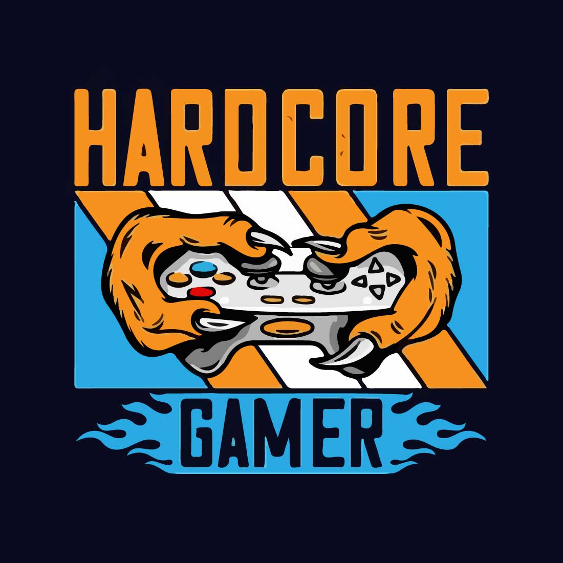 hard core gamer illustration preview image.