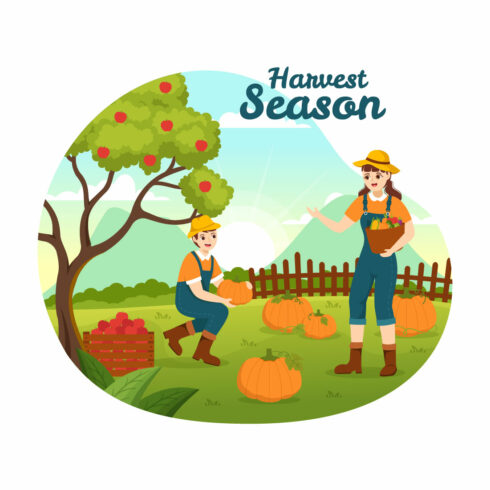 15 Harvest Season Vector Illustration cover image.