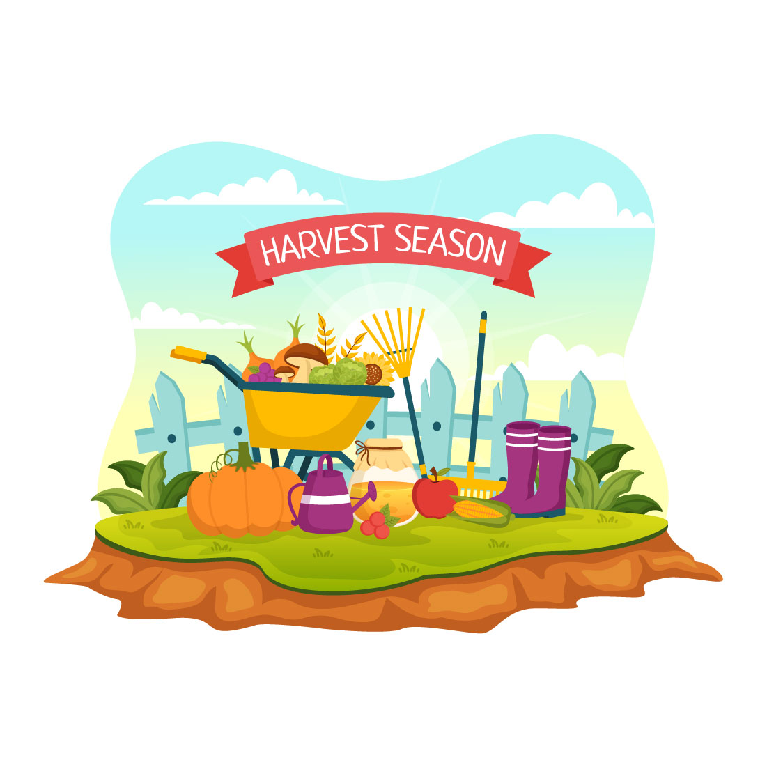 15 Harvest Season Vector Illustration preview image.