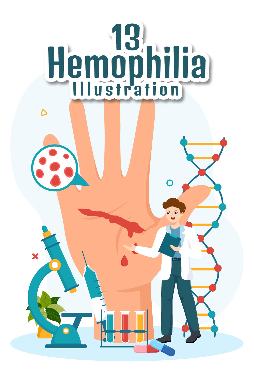 13 Hemophilia Disease Illustration pinterest preview image.