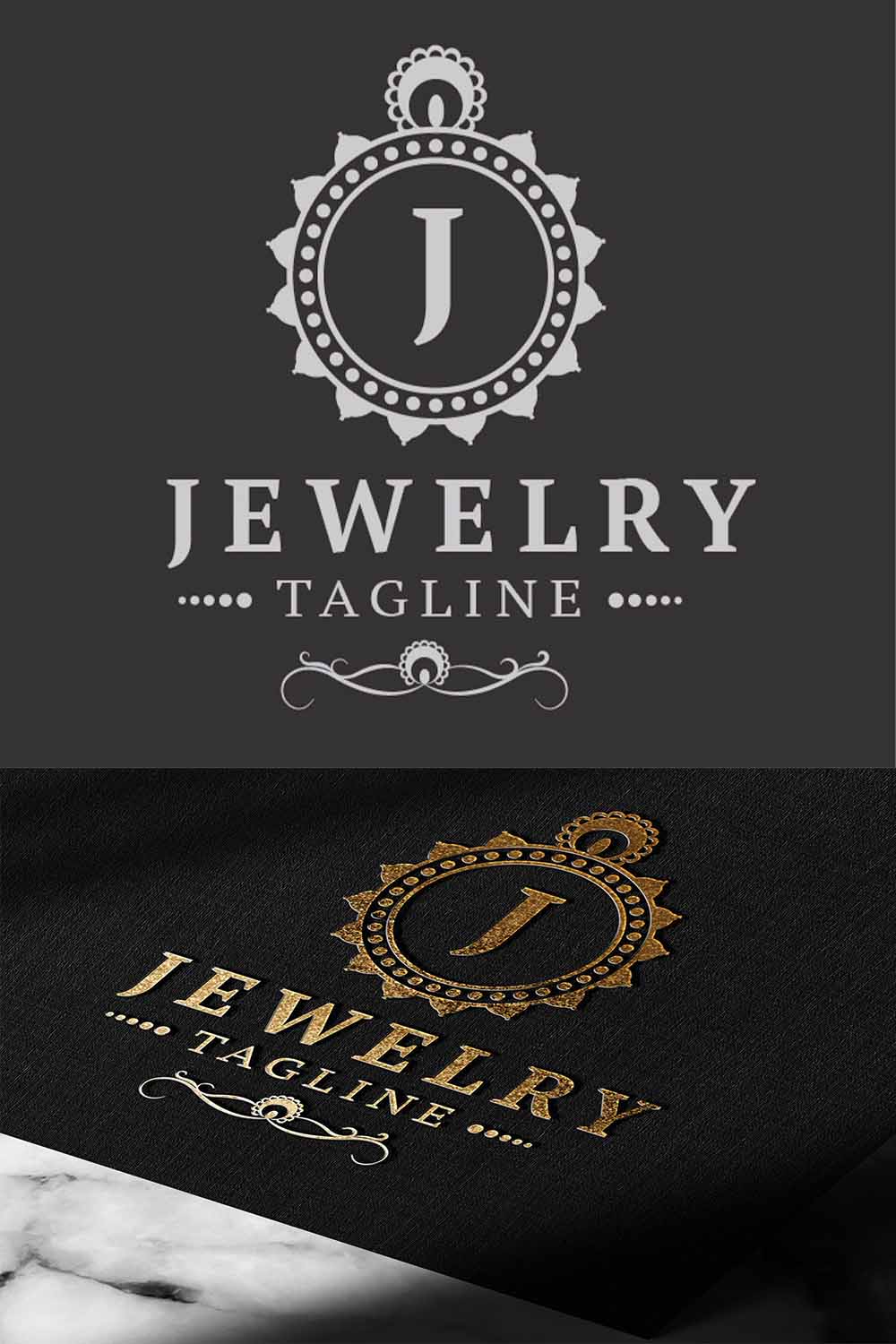 Jewelry logo Template pinterest preview image.