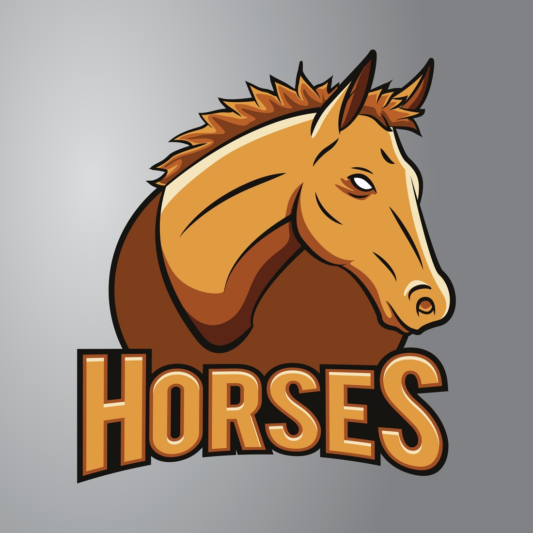 Horse head mascot logo cover image.