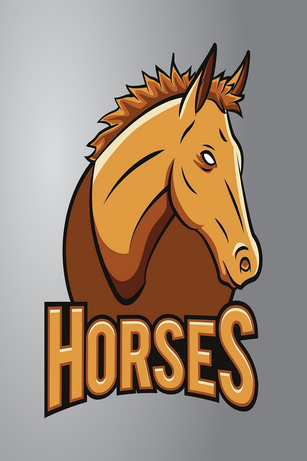 Horse head mascot logo pinterest preview image.