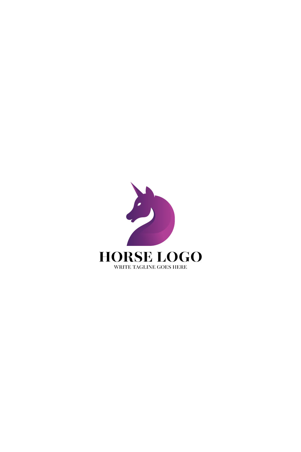 Horse logo gradient logo design pinterest preview image.