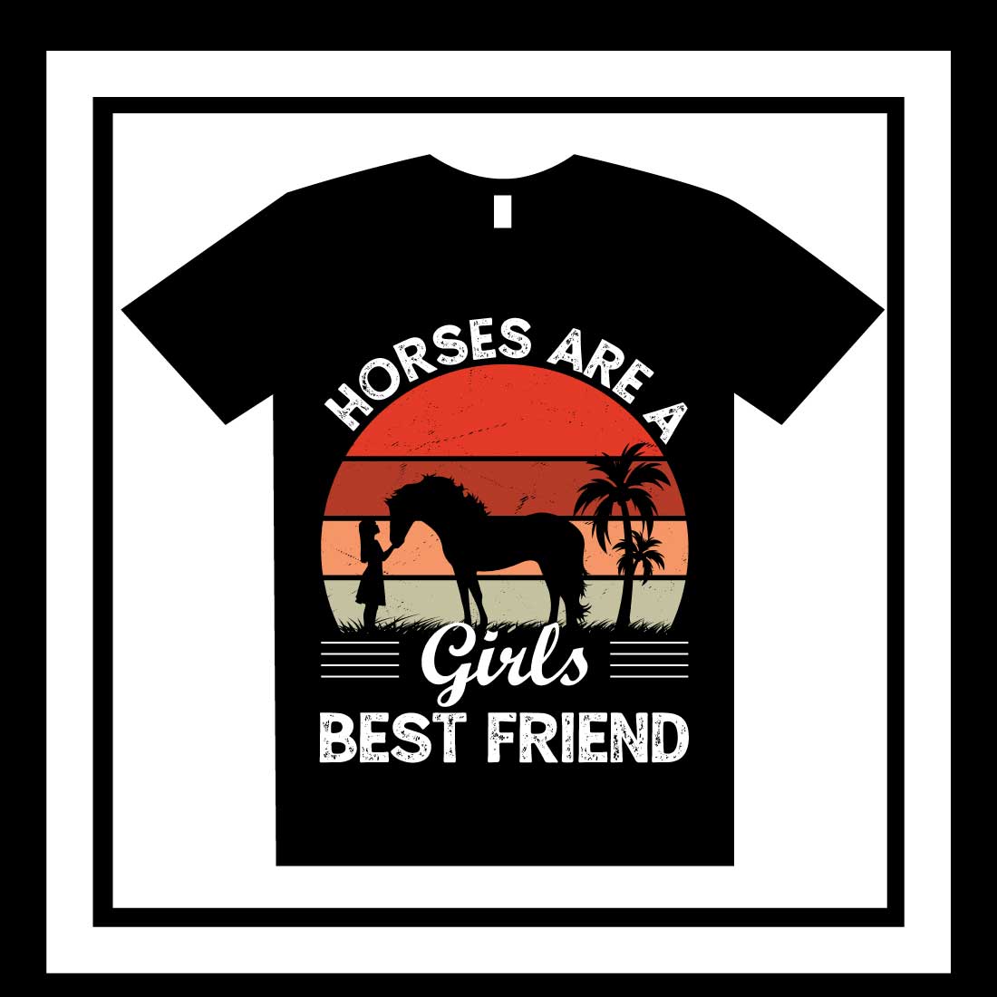 9 Print Ready HORSES Typography & vector T-Shirt Design Bundle preview image.