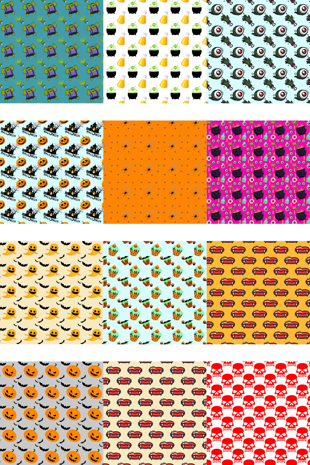 45pcs High Quality Haloween Digital Paper and Digital backgrounds in Image Format- only in $4 pinterest preview image.