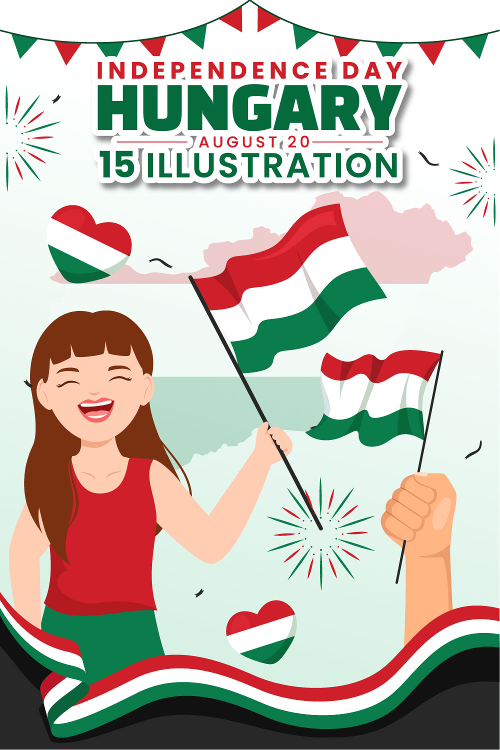 15 Hungary Independence Day Illustration pinterest preview image.