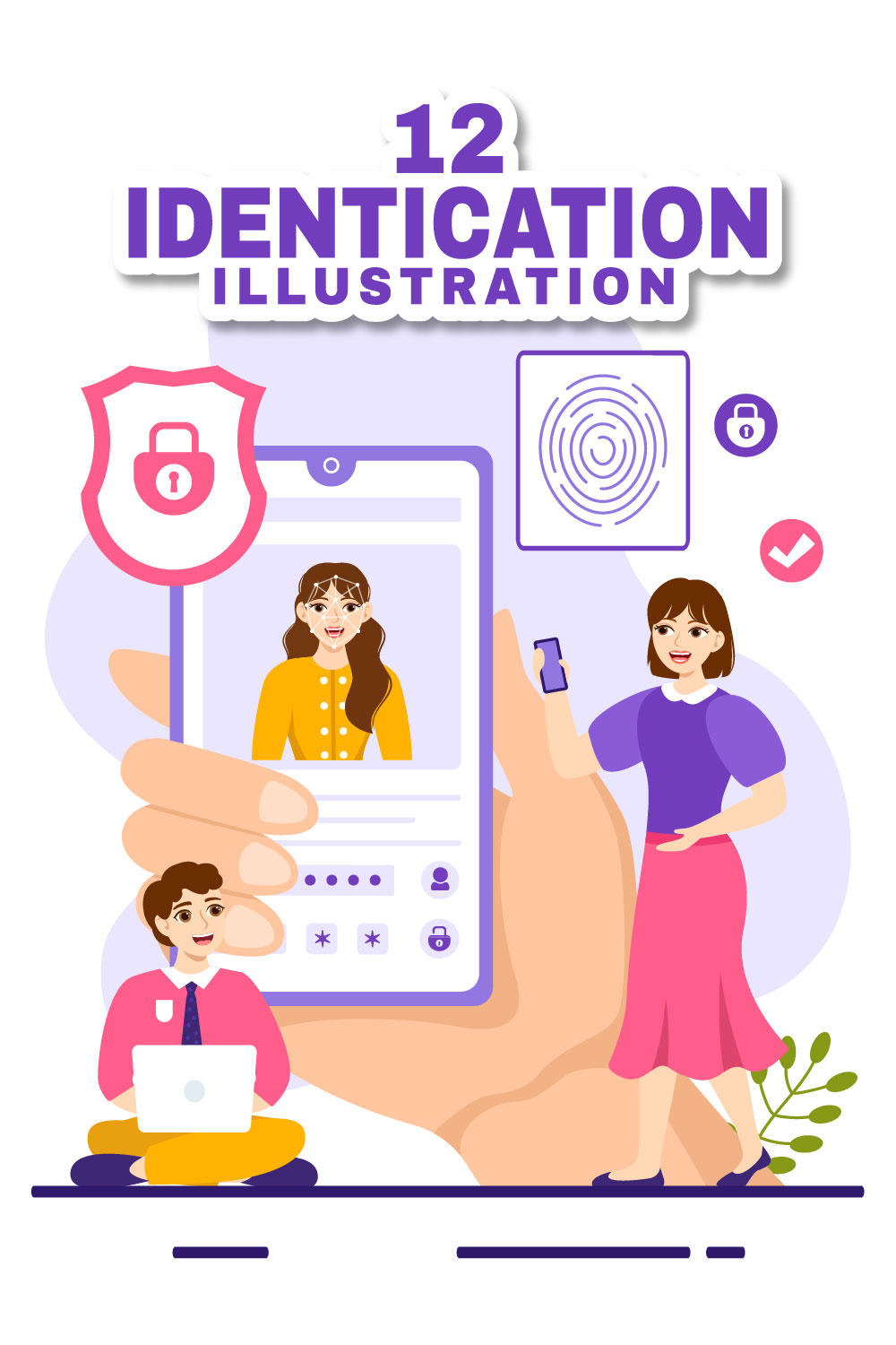 12 Identification Card Illustration pinterest preview image.