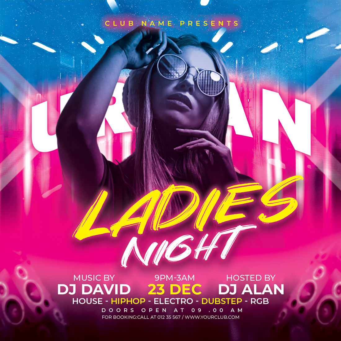 Ladies Night Party event Flyer preview image.