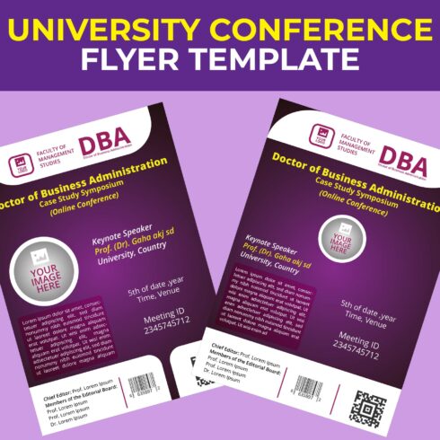 University conference flyer template cover image.