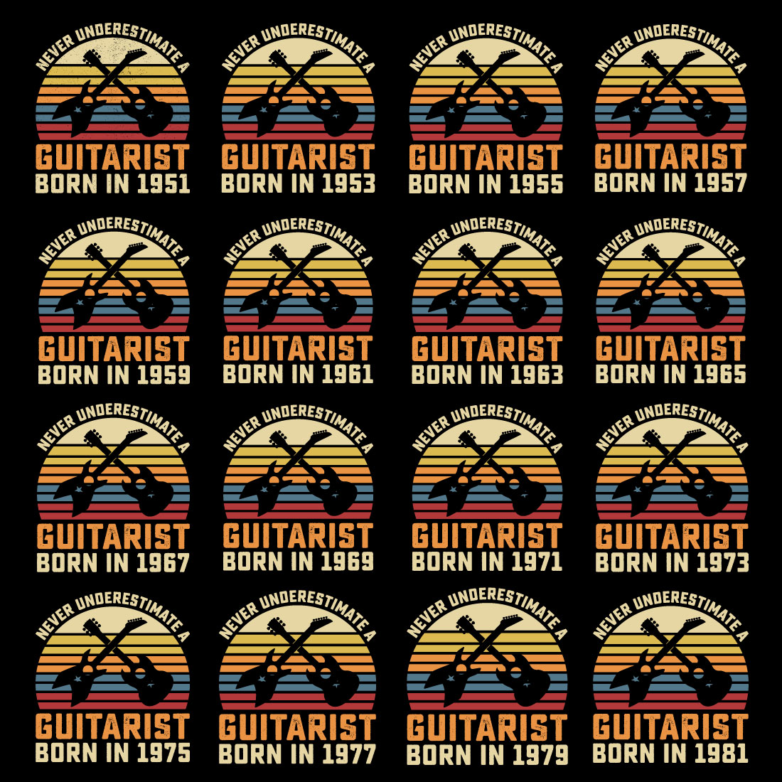 49 Guitar Vintage T Shirt Design Bundle Vol-2 cover image.