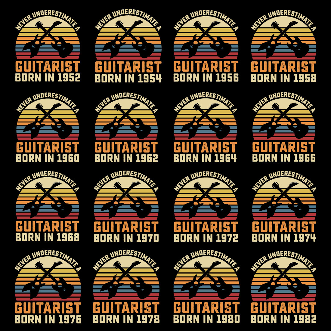 49 Guitar Vintage T Shirt Design Bundle Vol-2 preview image.