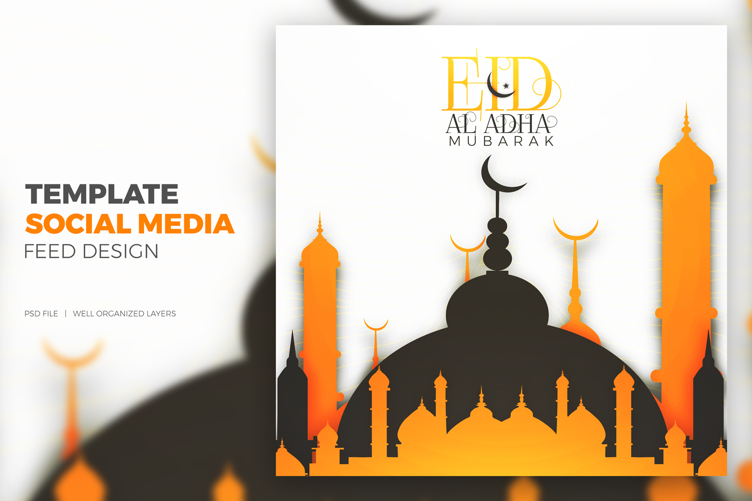 Eid al adha social media template pinterest preview image.