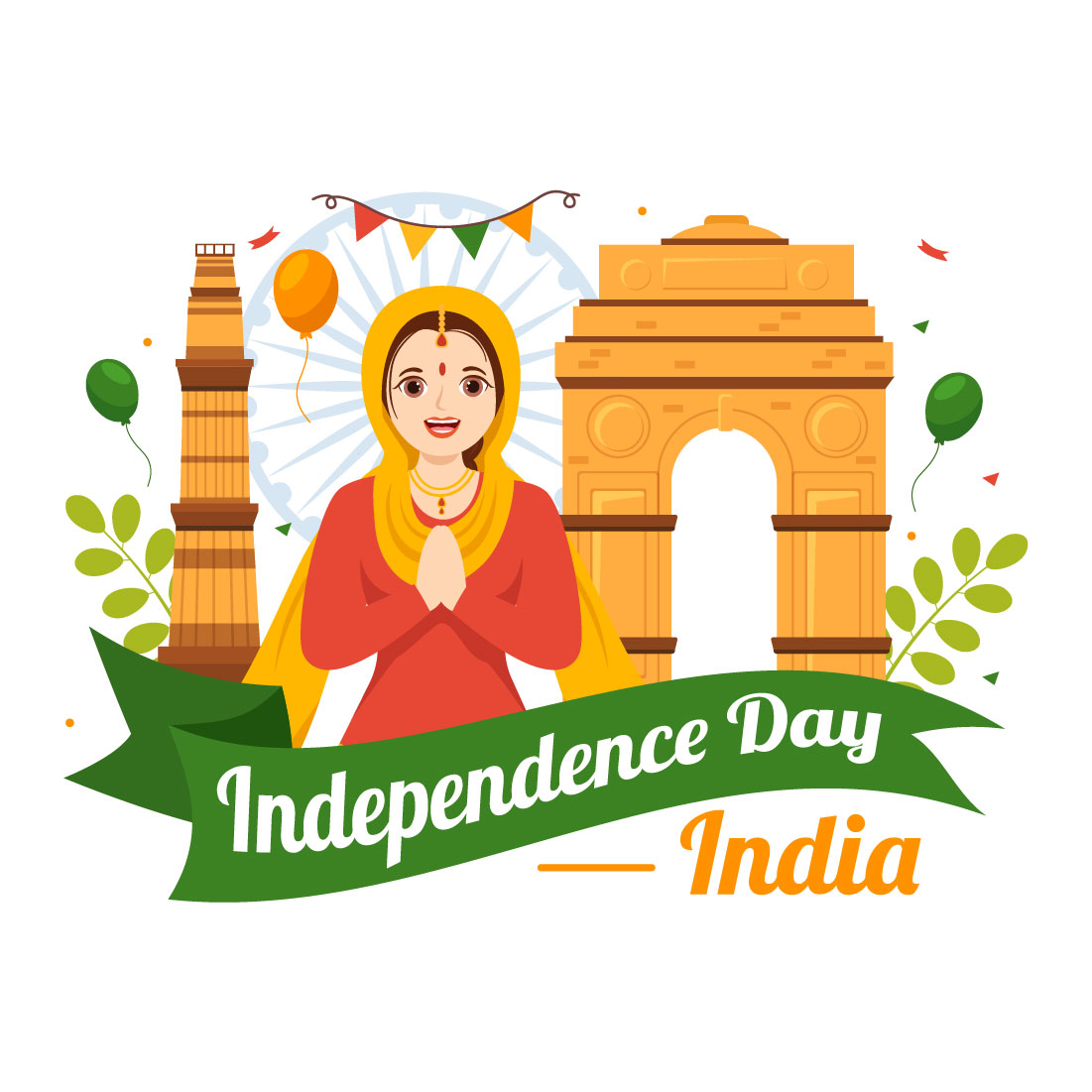 20 Happy Independence Day India Illustration preview image.