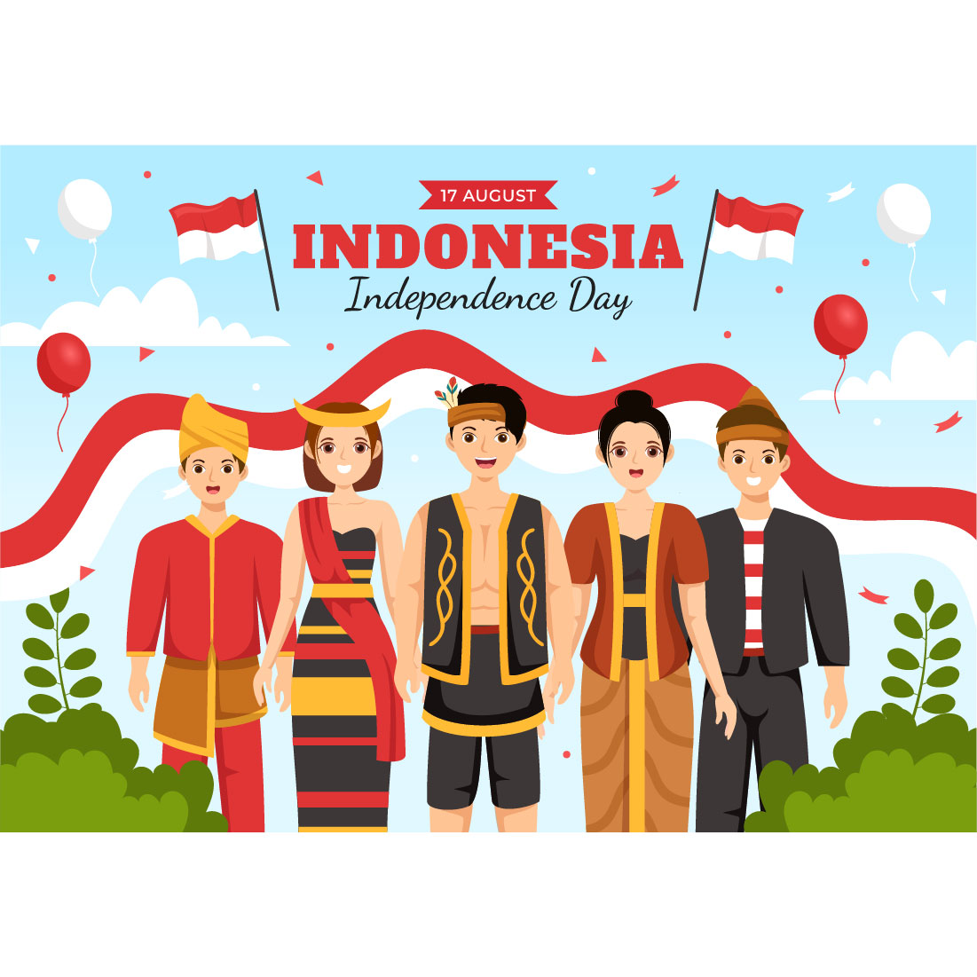 24 Indonesia Independence Day Illustration preview image.