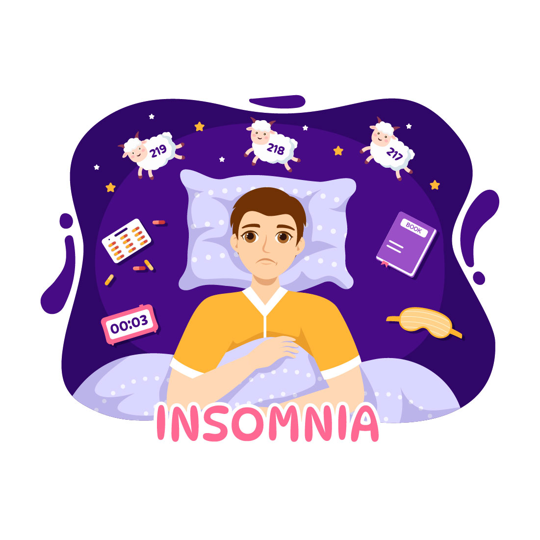 15 Insomnia Vector Illustration preview image.