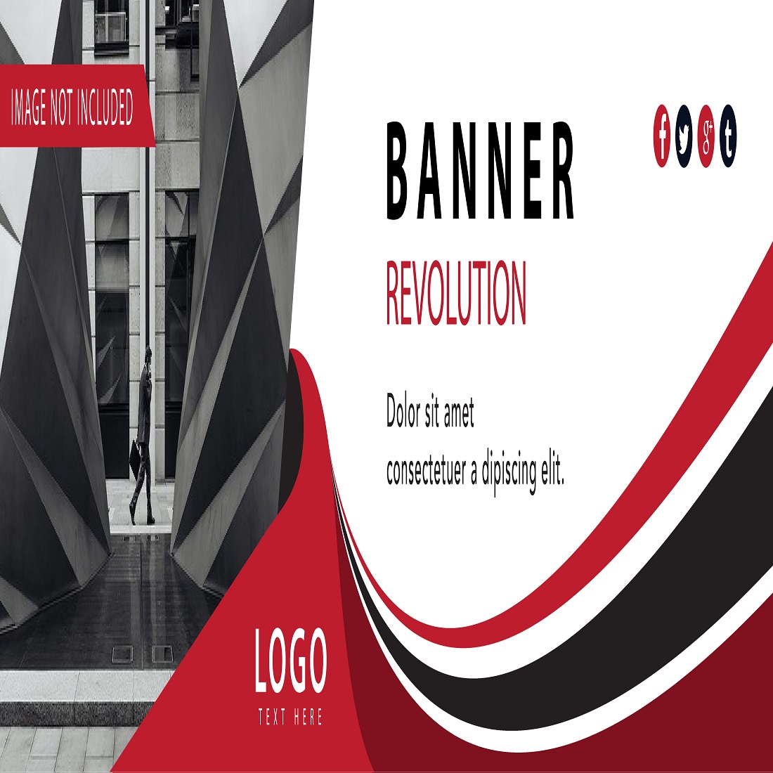 Red business web banner preview image.