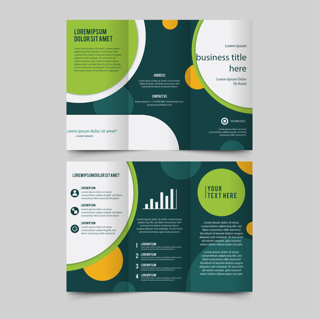 Business trifold abstract style preview image.