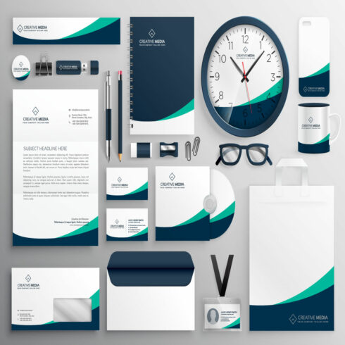 Clean business stationery your brand cover image.