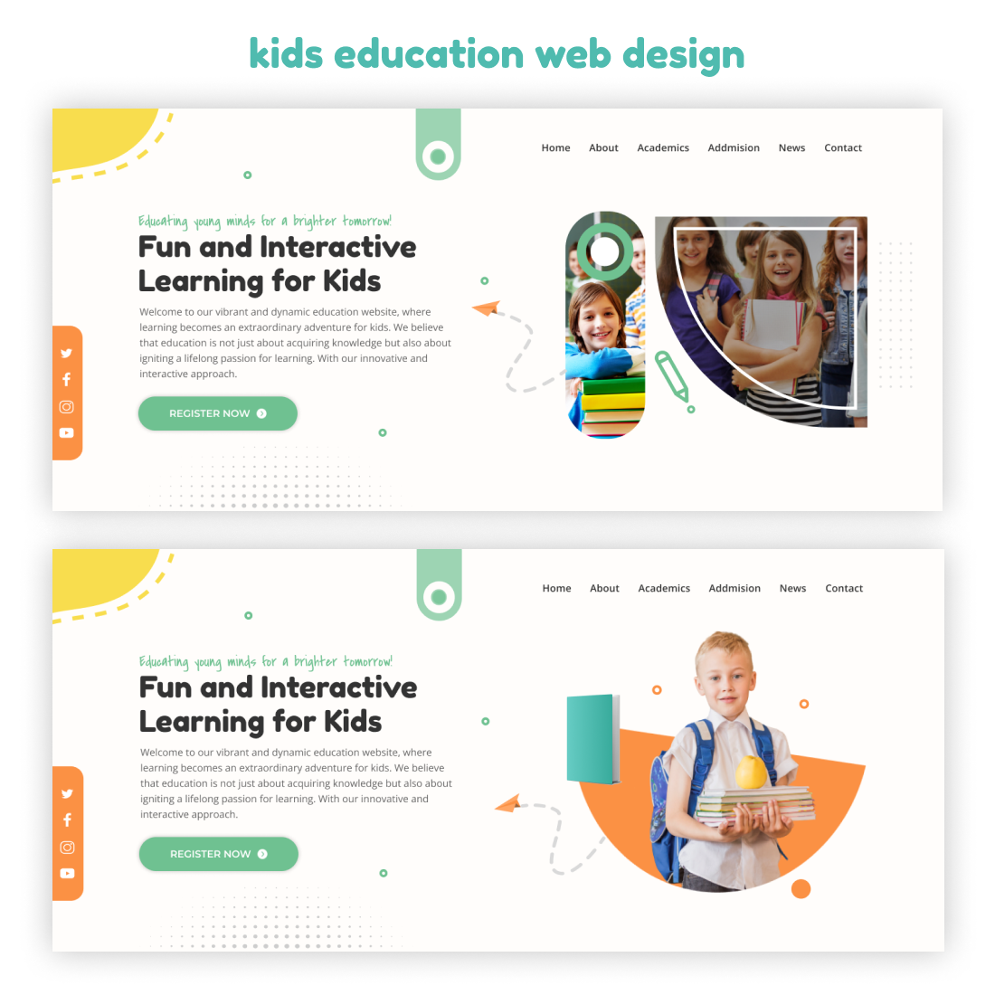 Creative Kids Education Web Design cover image.