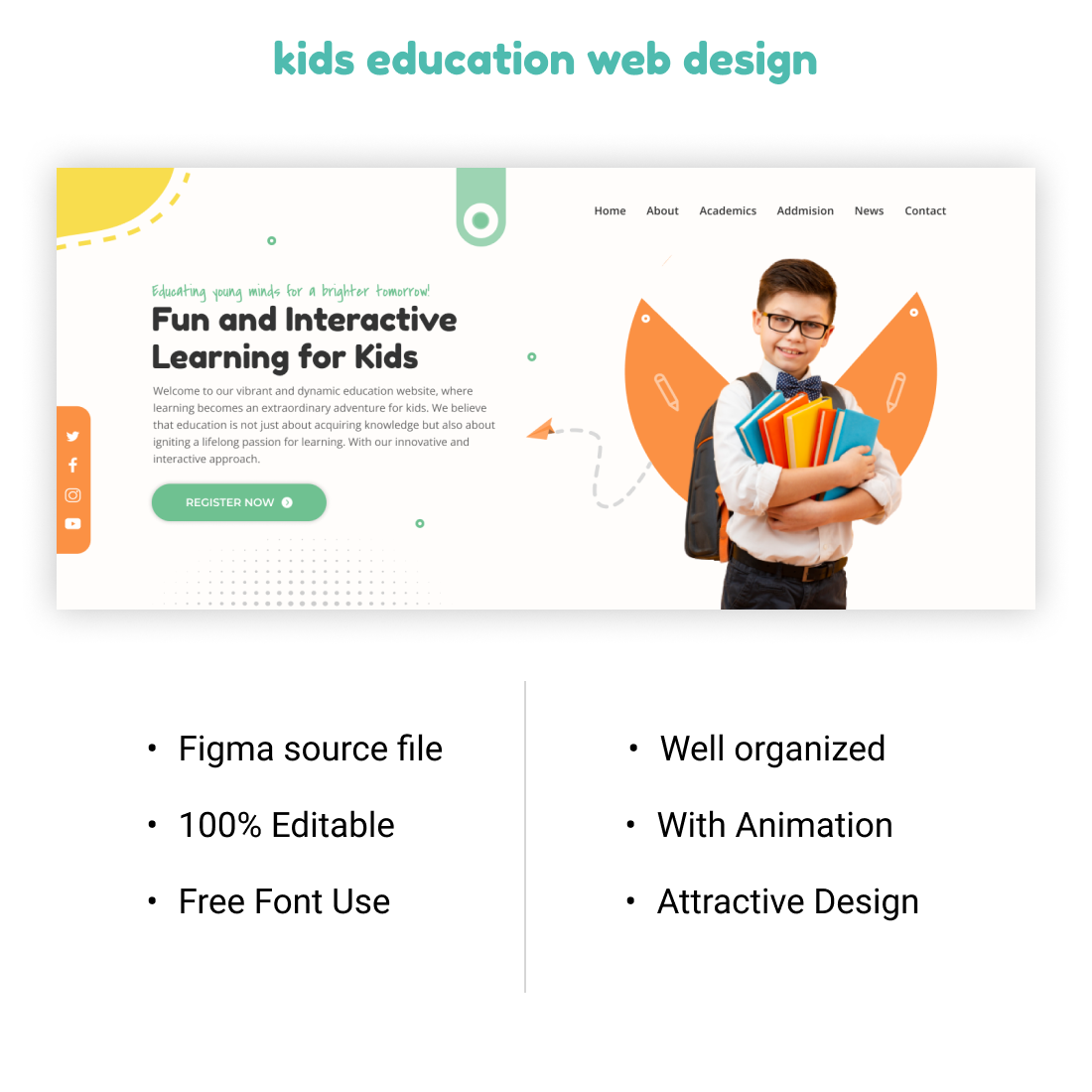 Creative Kids Education Web Design preview image.
