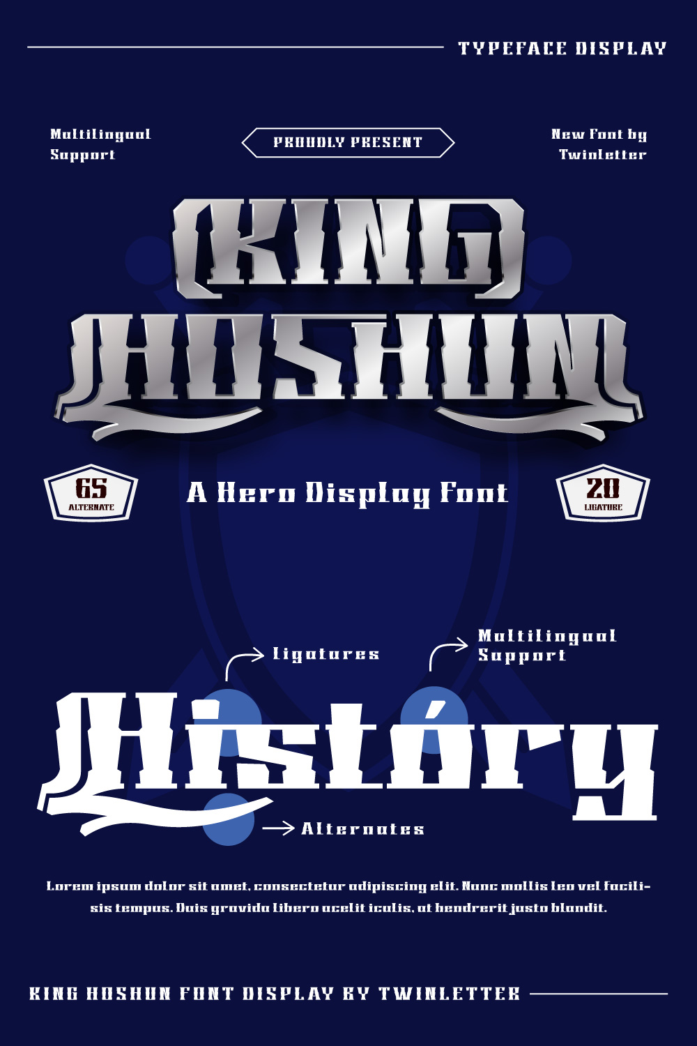 KING HOSHUN | Display Hero Font pinterest preview image.