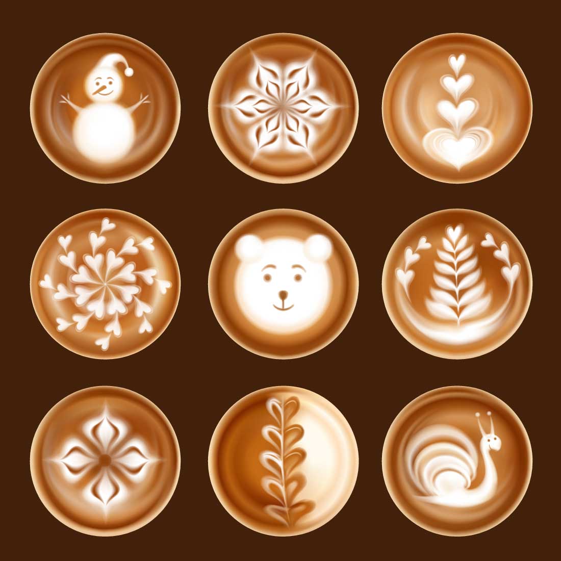 latte-art illustrations preview image.