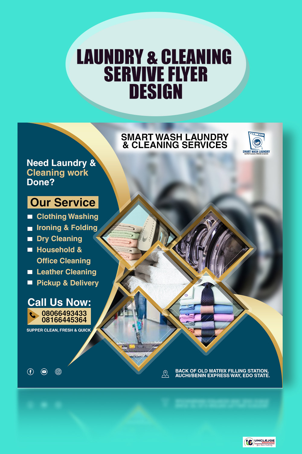 Laundry and Cleaning Service Banner Post pinterest preview image.