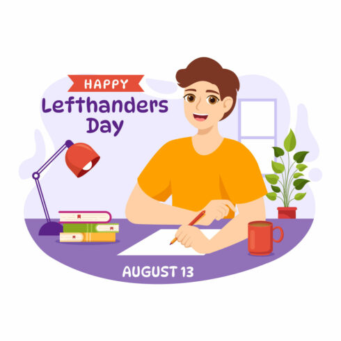 18 Happy Left Handers Day Illustration cover image.