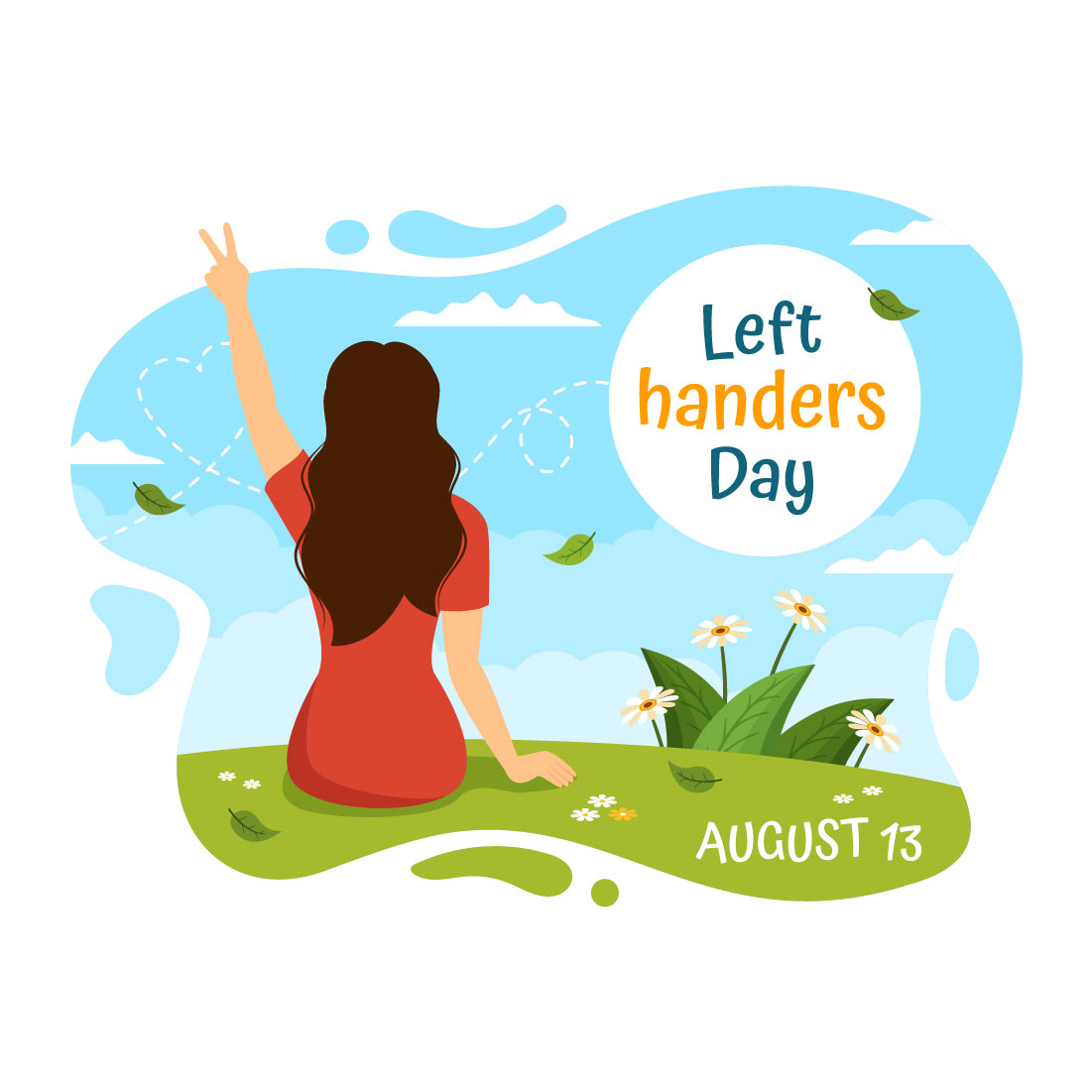 18 Happy Left Handers Day Illustration preview image.