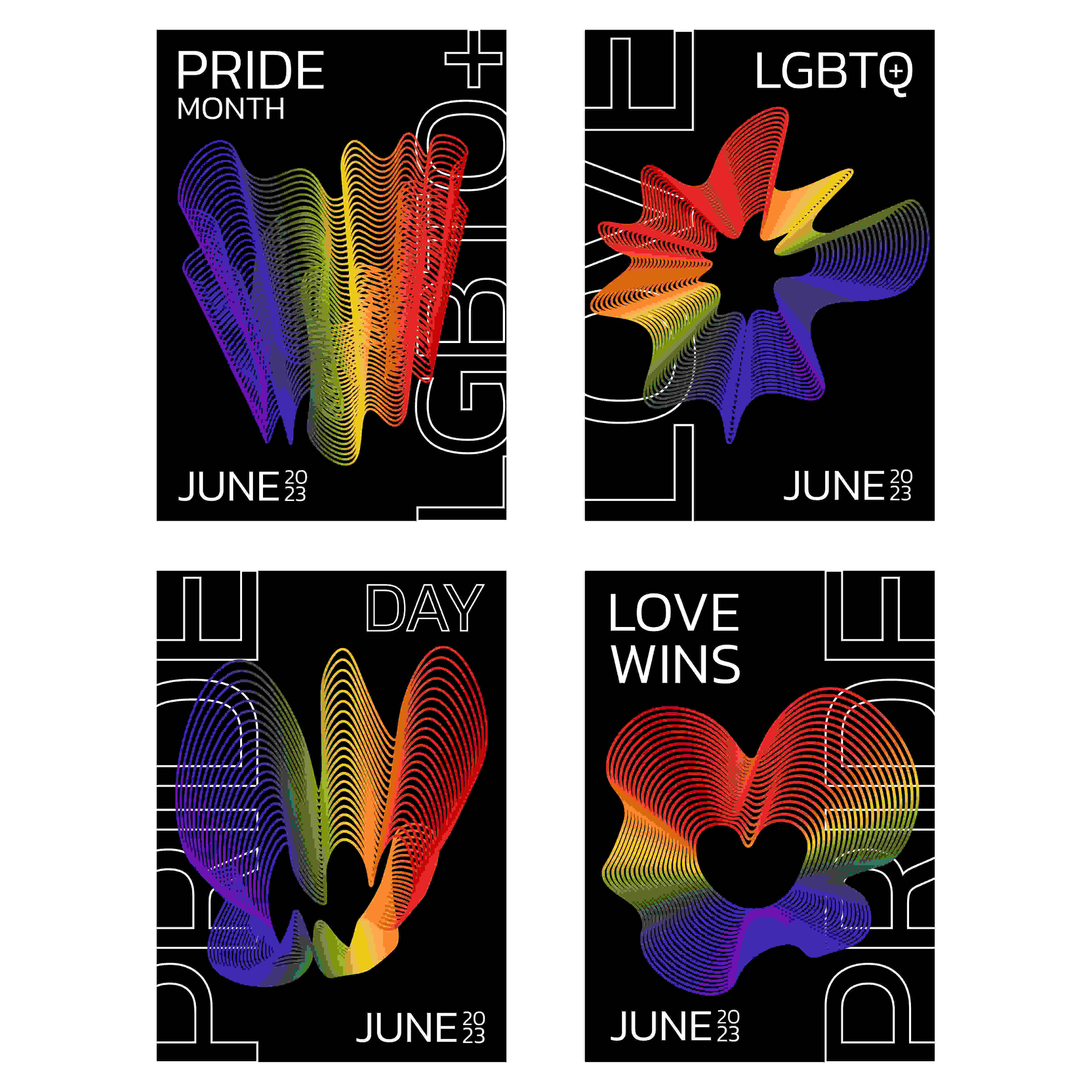 Сolorful Abstract LGBT Posters preview image.