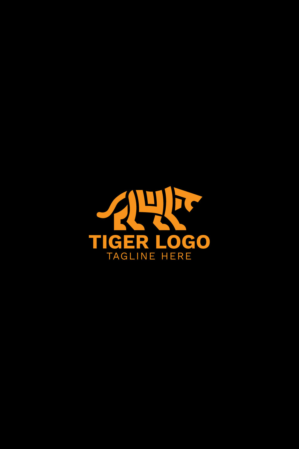 Tiger silhouette logo vector design pinterest preview image.