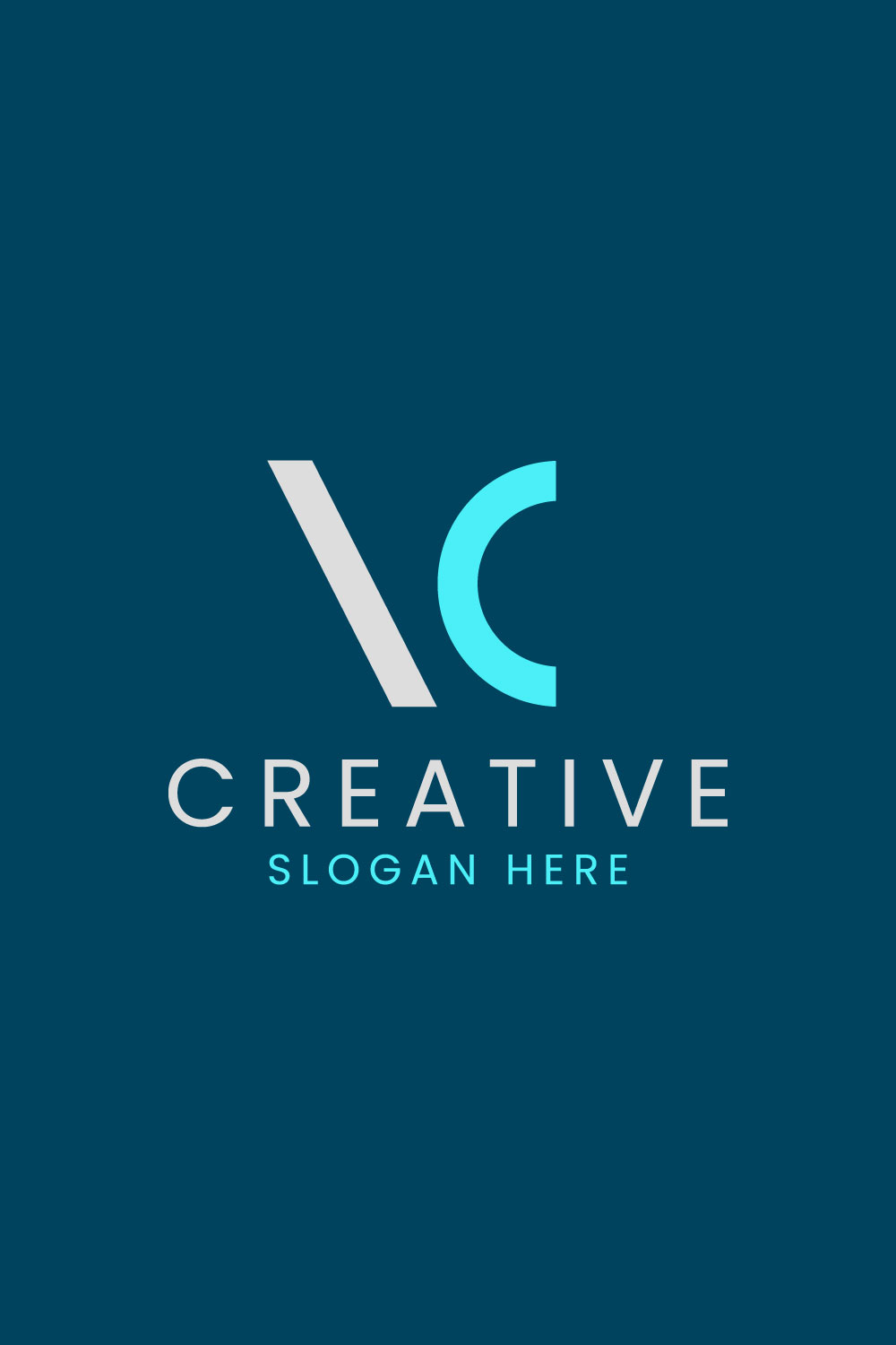 Creative Letter VC Logo Design Vector Image pinterest preview image.
