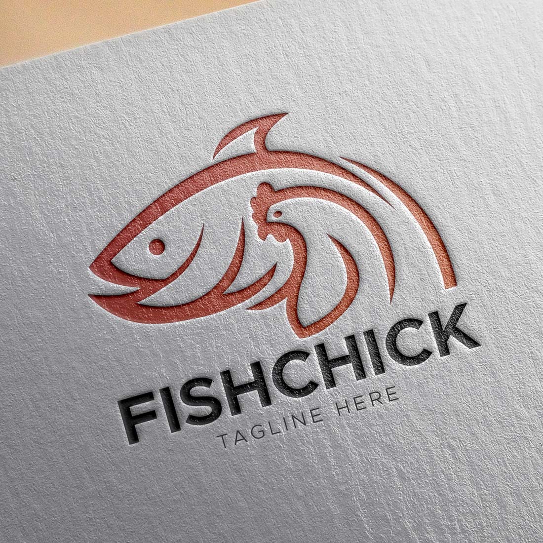 Fishchick Logo Design Template preview image.