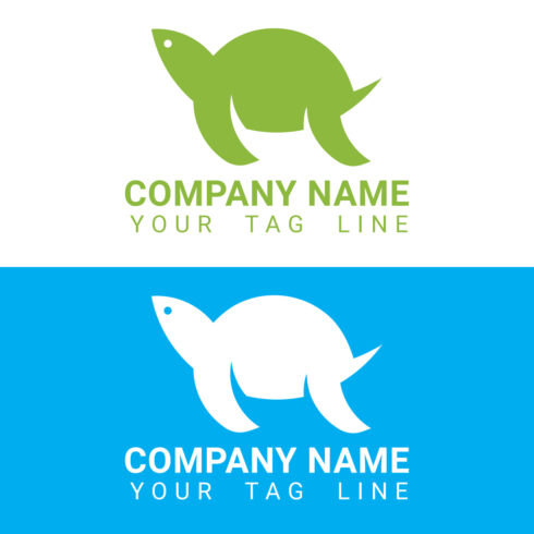 Flat turtle vector logo design cover image.