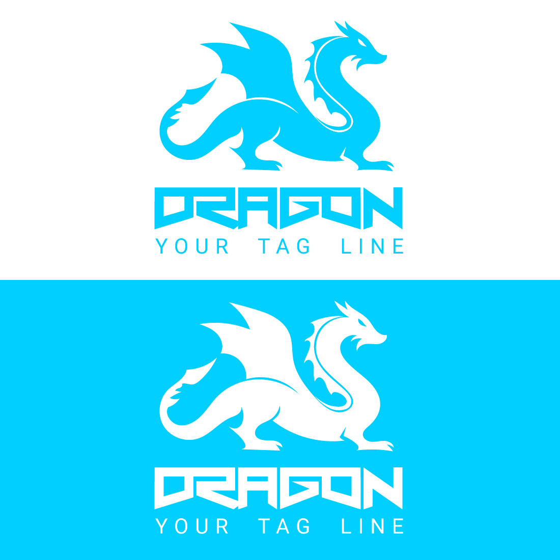 Flat design dragon colorful logo cover image.
