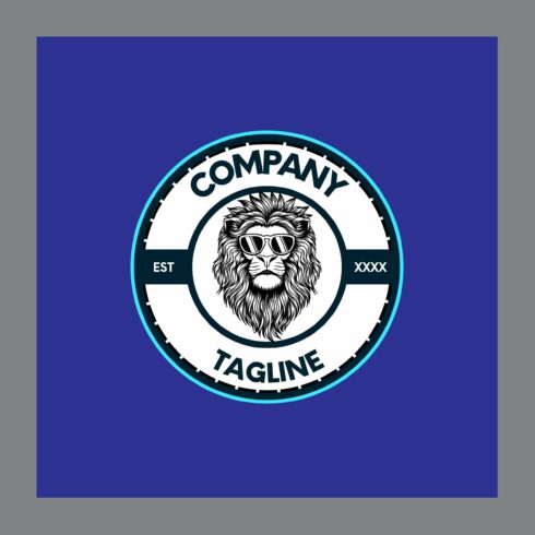 Modern Lion Logo Circle Vector Stamp cover image.