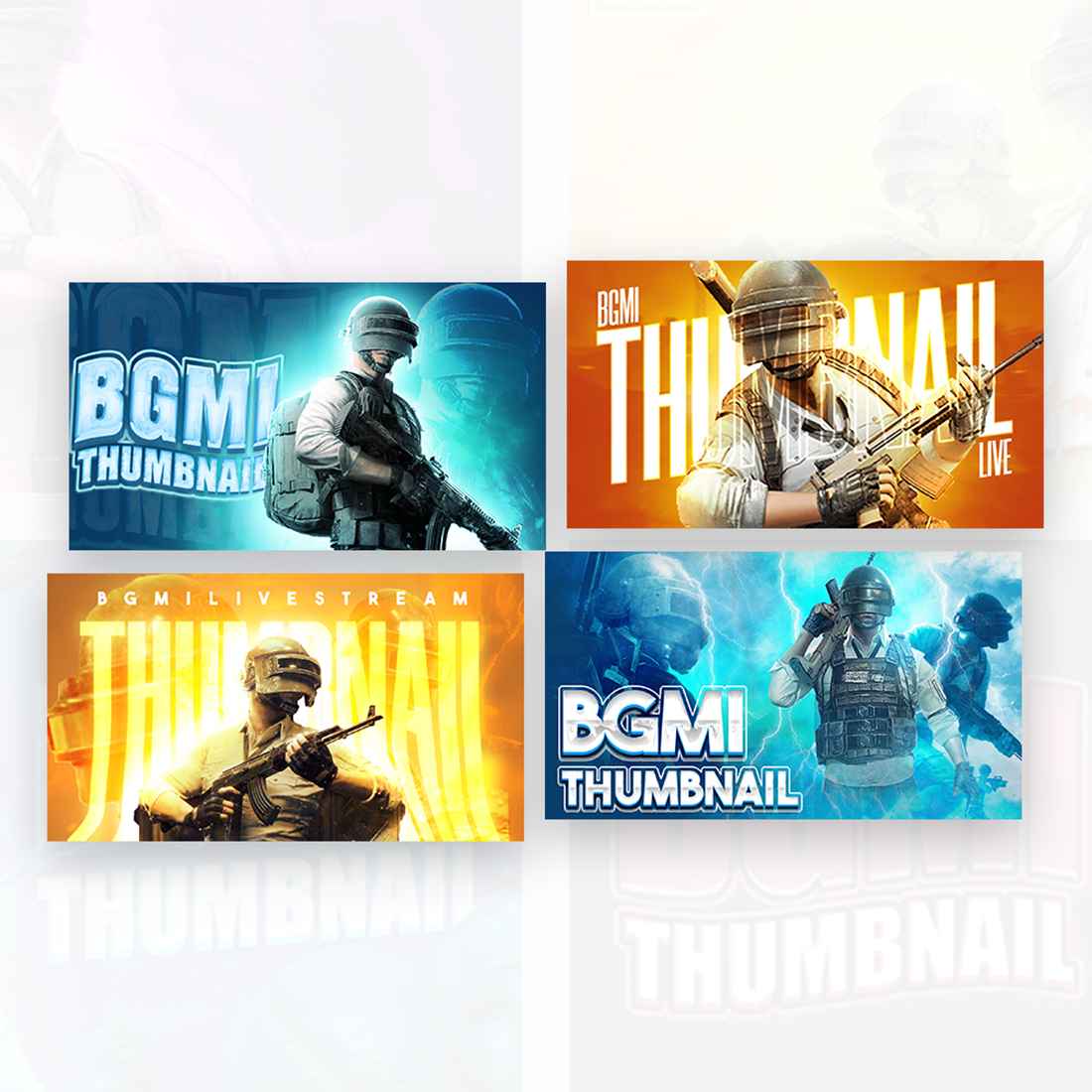 BGMI Thumbnails PUBG thumbnails just starting at Rs100/thumbnail preview image.