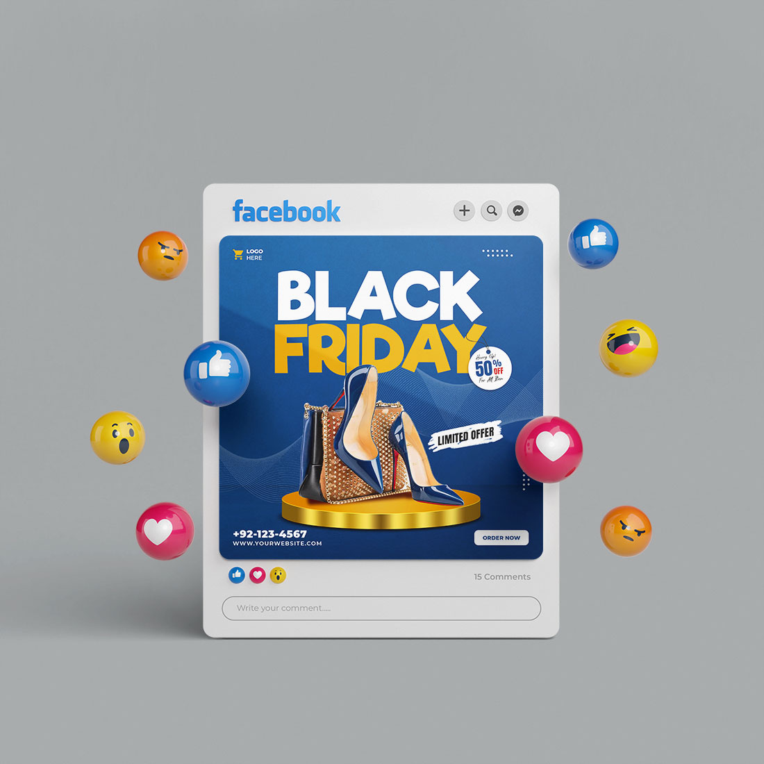 Black friday limited offer sale banner. Black friday social media