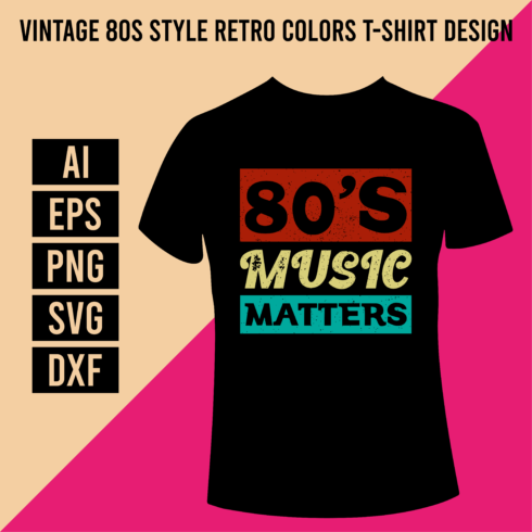 Vintage 80s Style Retro Colors T-Shirt Design cover image.