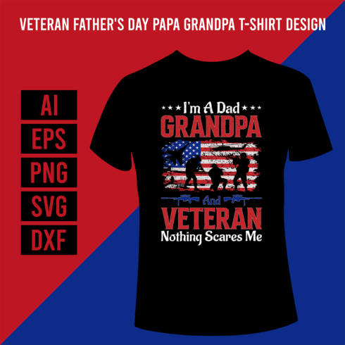 Veteran Father's Day Papa Grandpa T-Shirt Design cover image.