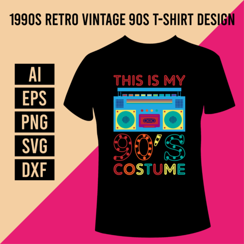 1990s Retro Vintage 90s T-Shirt Design cover image.