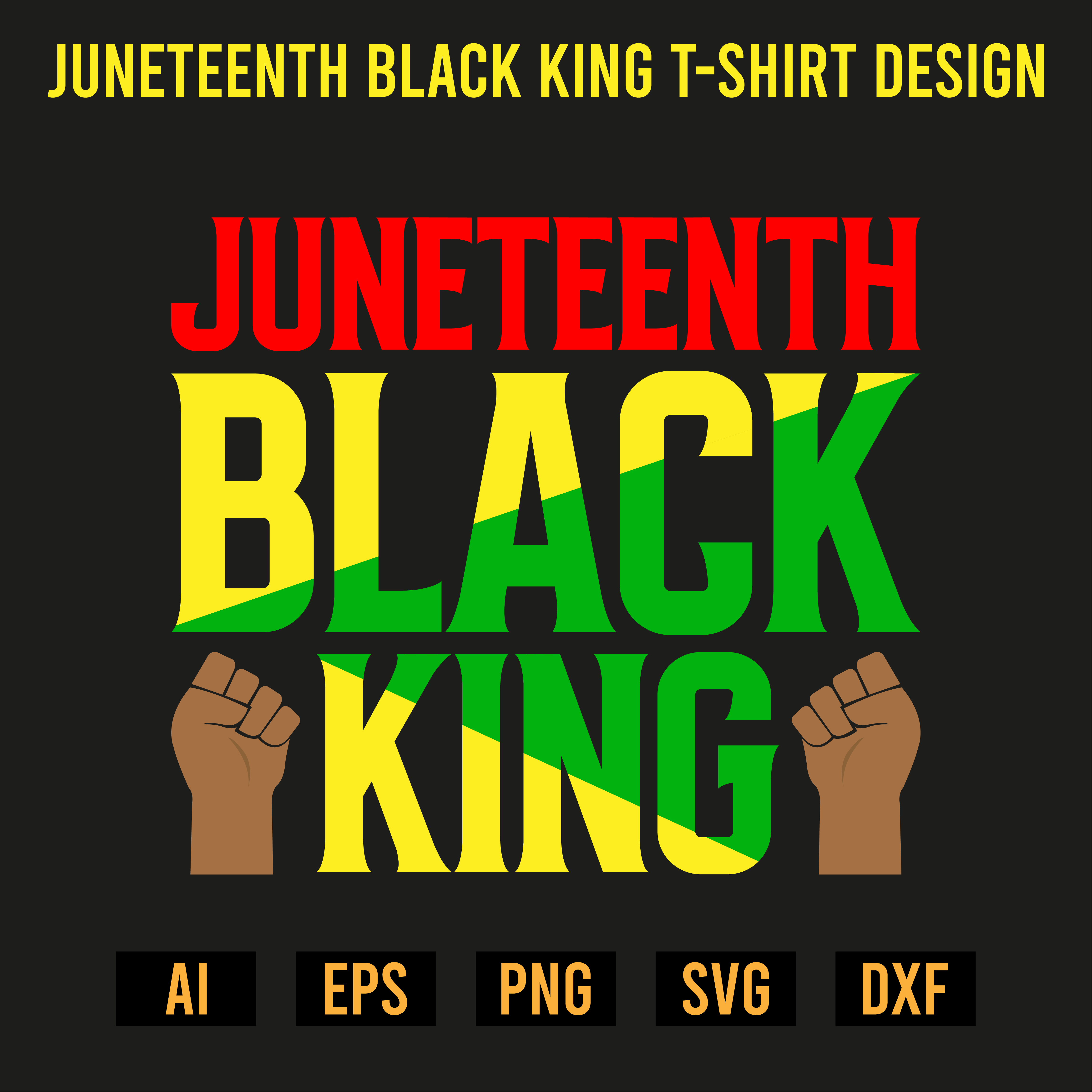 Juneteenth Black King T-Shirt Design preview image.