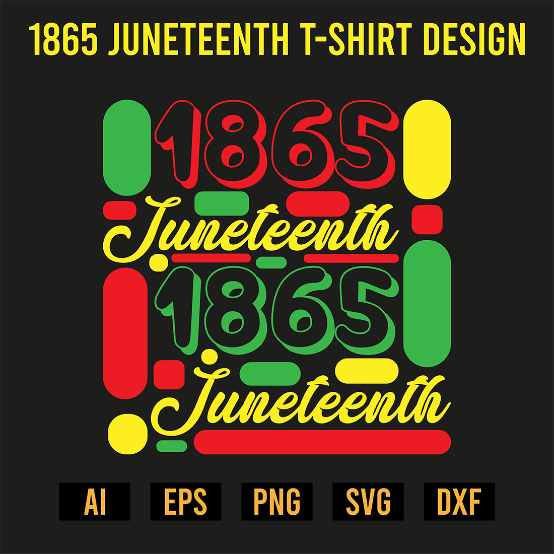 1865 Juneteenth T-Shirt Design preview image.