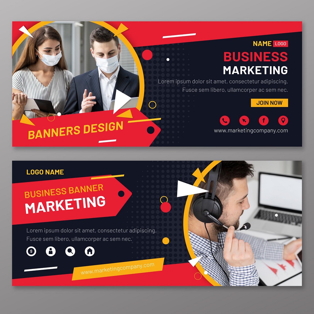 Marketing banners template preview image.