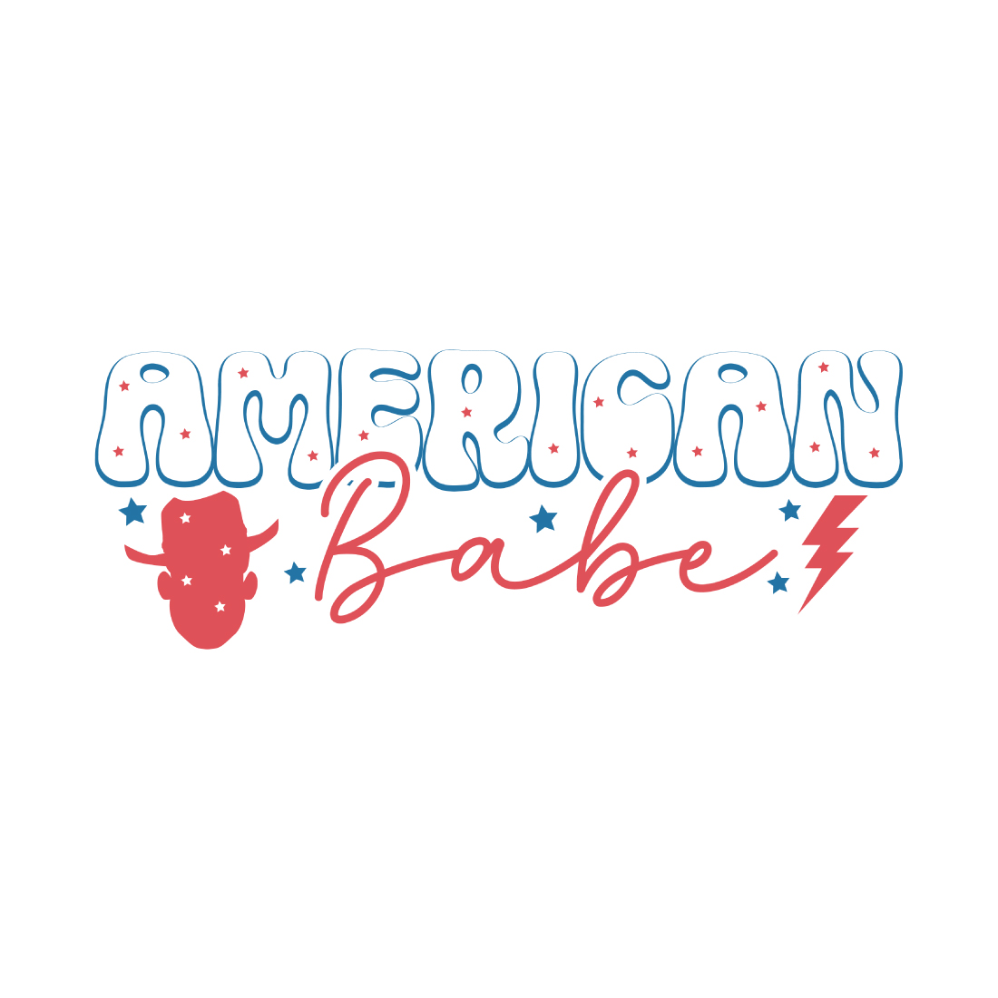 American Babe T-Shirt Design preview image.