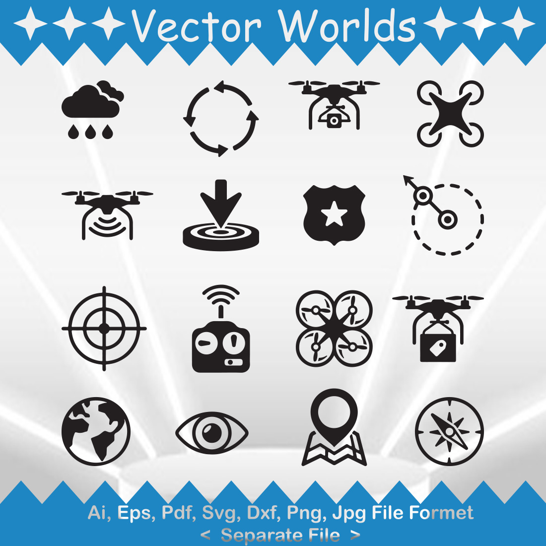 Quadcopter Icon SVG Vector Design preview image.