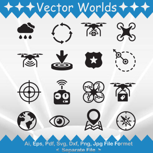 Quadcopter Icon SVG Vector Design cover image.
