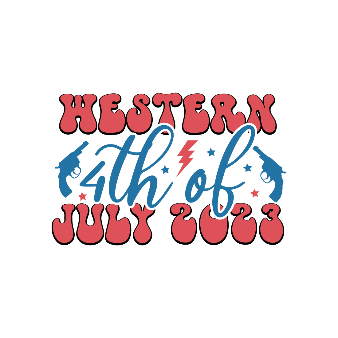Western 4th of July 2023 T-Shirt Design preview image.