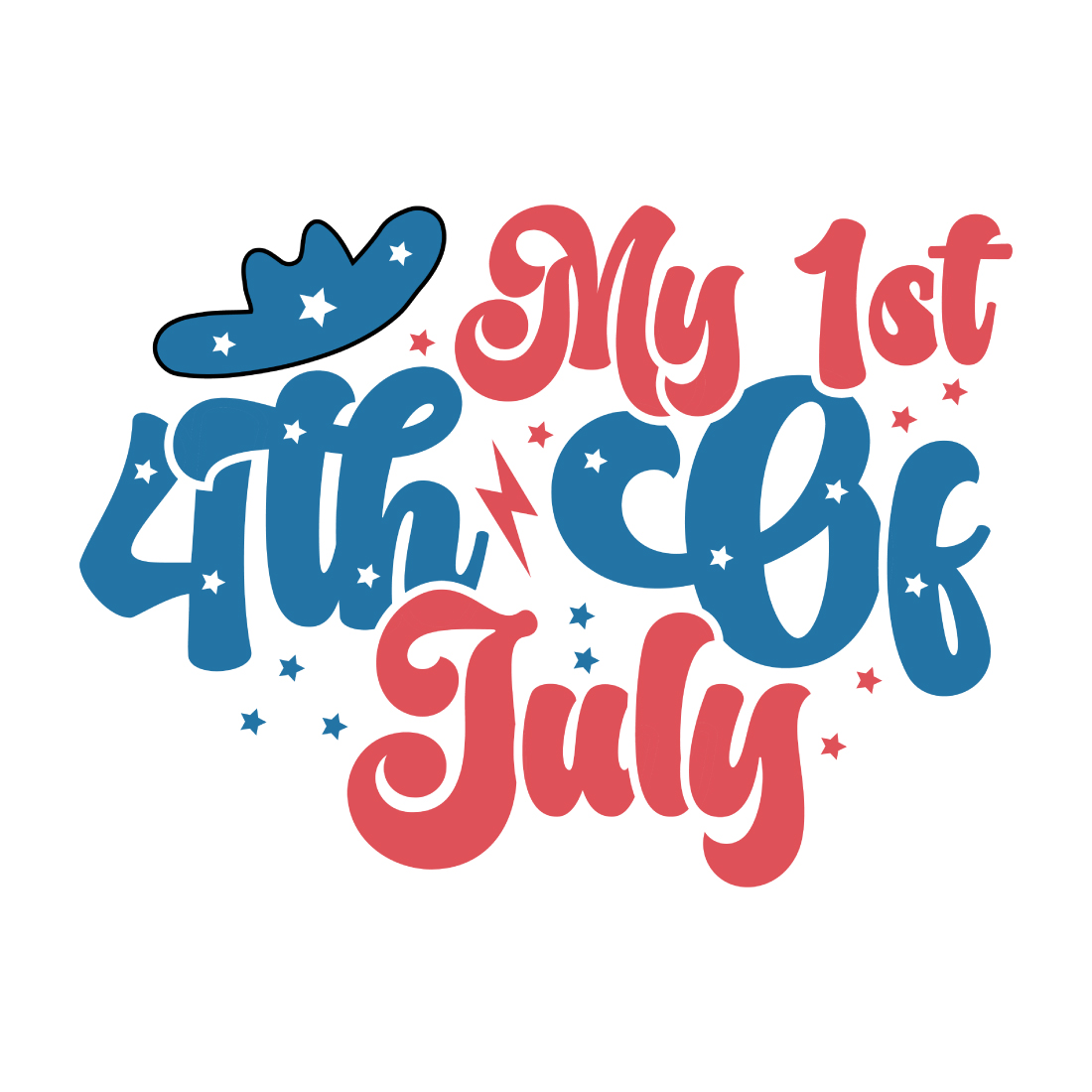 My 1st 4th Of July T-Shirt Design preview image.